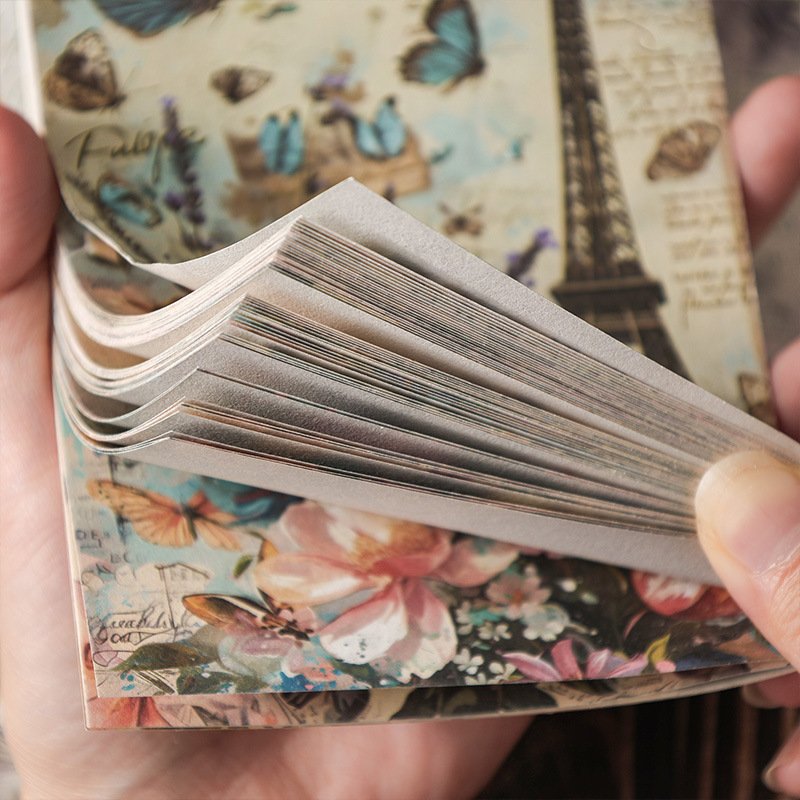 50pcs/pack Haruyama Haruno Retro Handbook Material Book Handbook Sticky Notes Non-Adhesive Material Paper