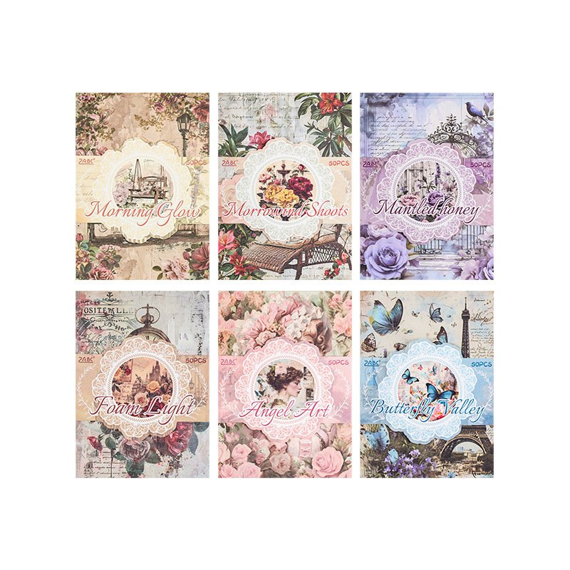 50pcs/pack Haruyama Haruno Retro Handbook Material Book Handbook Sticky Notes Non-Adhesive Material Paper