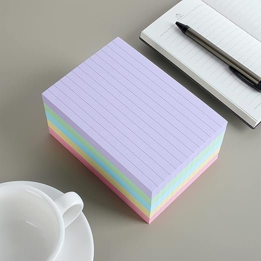 A6 Ruled Index Cards Revision Cards 5 Colors Record Cards for Office School Learning