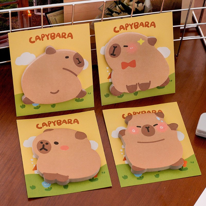 Cartoon capybara special-shaped notes student ins cute self-adhesive note book kapibara message note N times