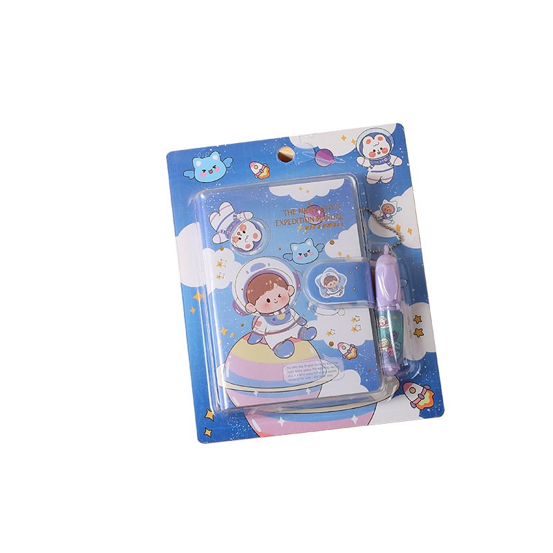 Cute Cartoon A7 with Pen Glue Cover Book Set Creative Mini Handbook Children's Notepad Notebook