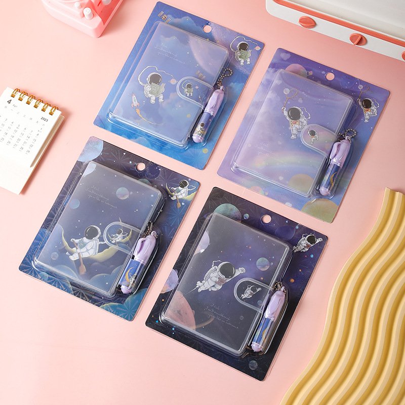 Cute Cartoon A7 with Pen Glue Cover Book Set Creative Mini Handbook Children's Notepad Notebook