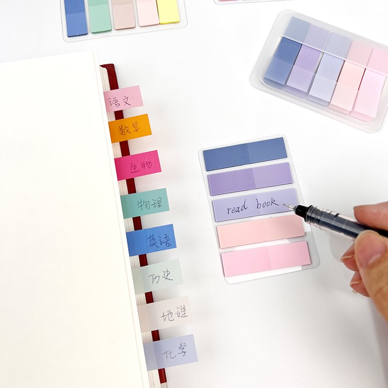 Sticky notes pet index stickers solid color creative student diy notebook message memo note note sticker for classification