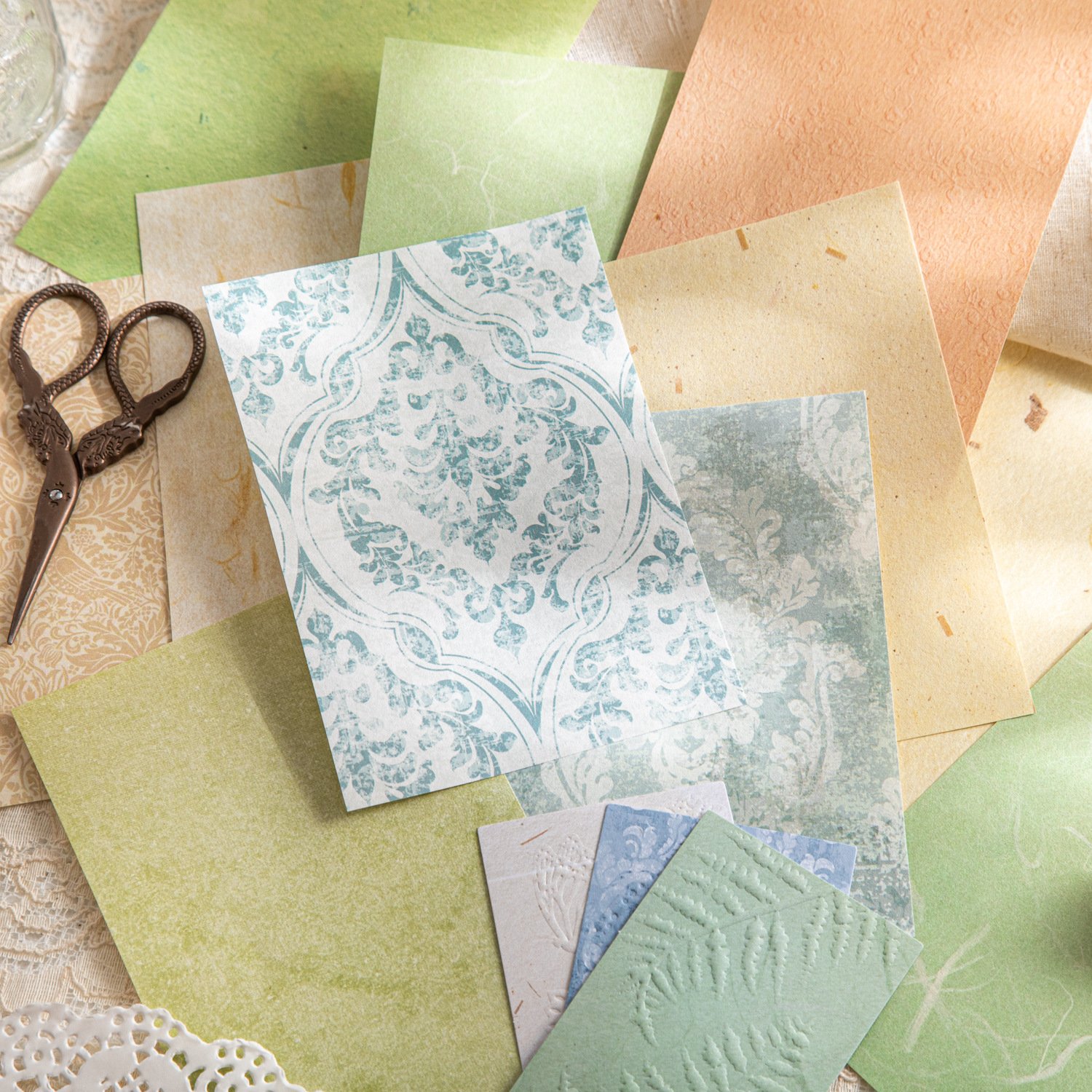 25 sheets of material paper Tsubuno Hatsumi series embossed texture handbook base material 6 models
