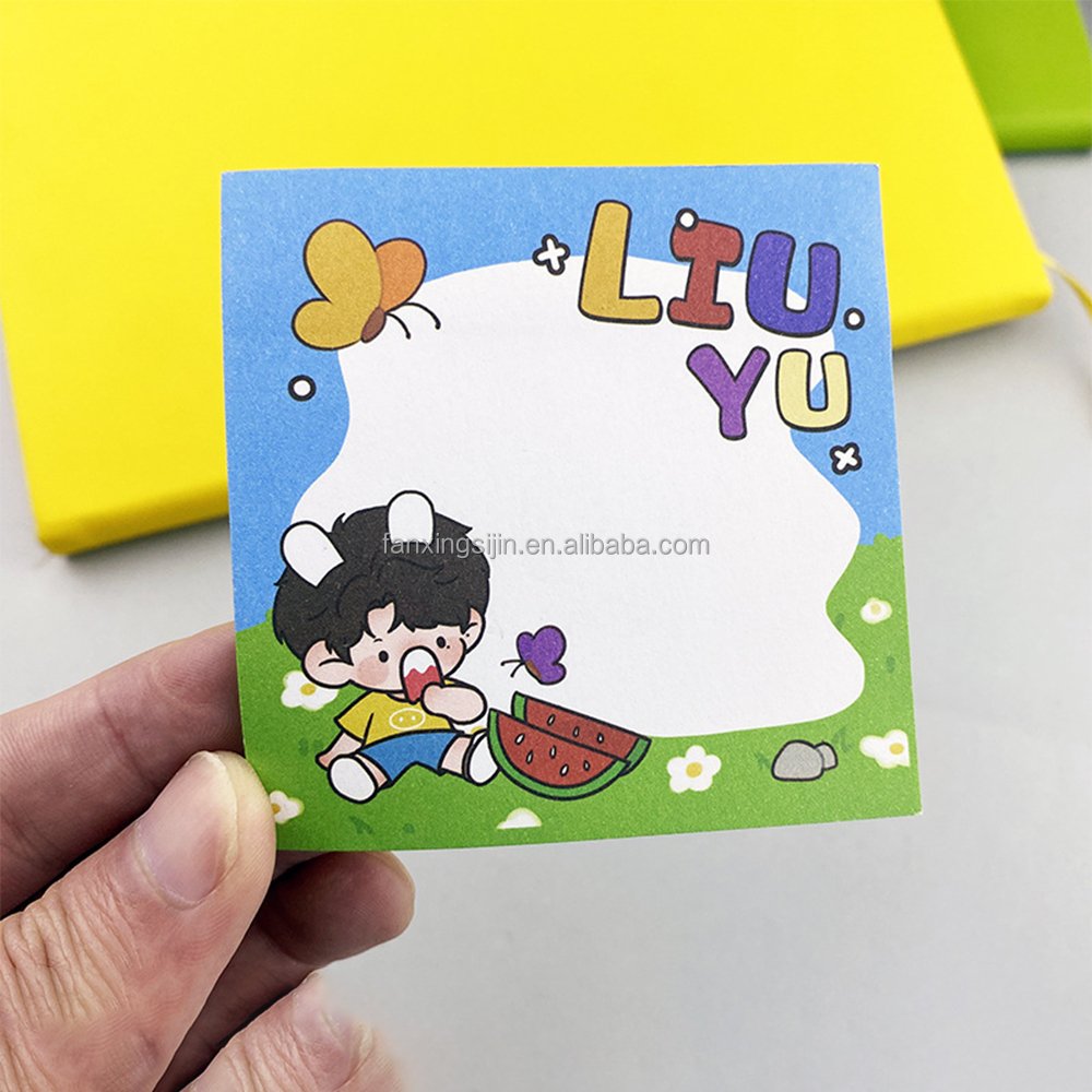 Kpop memo pad custom printed sticky note kawaii self-adhesive memo pad with logo notepad