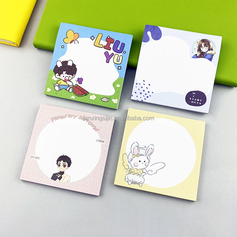 Kpop memo pad custom printed sticky note kawaii self-adhesive memo pad with logo notepad