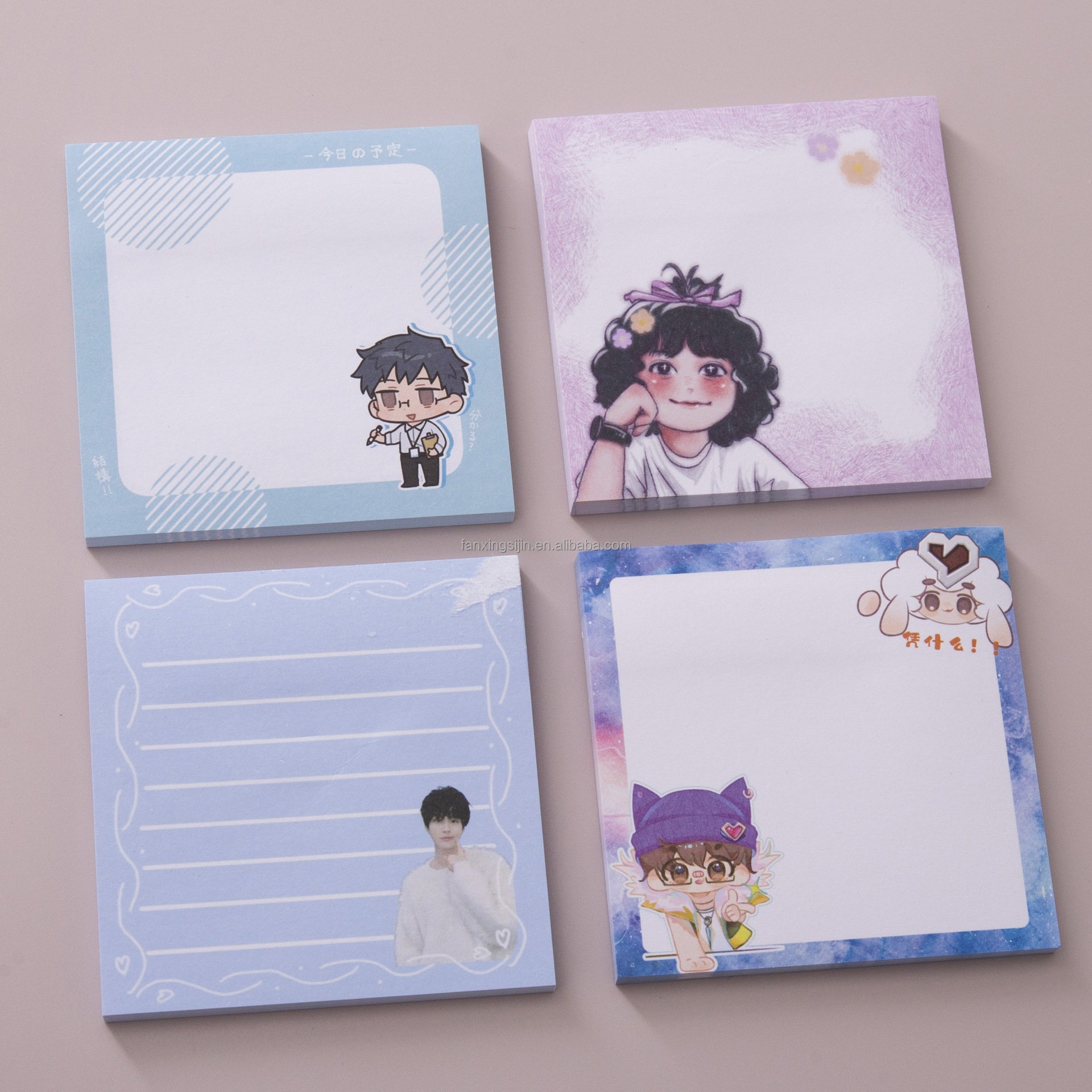 Kpop memo pad custom printed sticky note kawaii self-adhesive memo pad with logo notepad