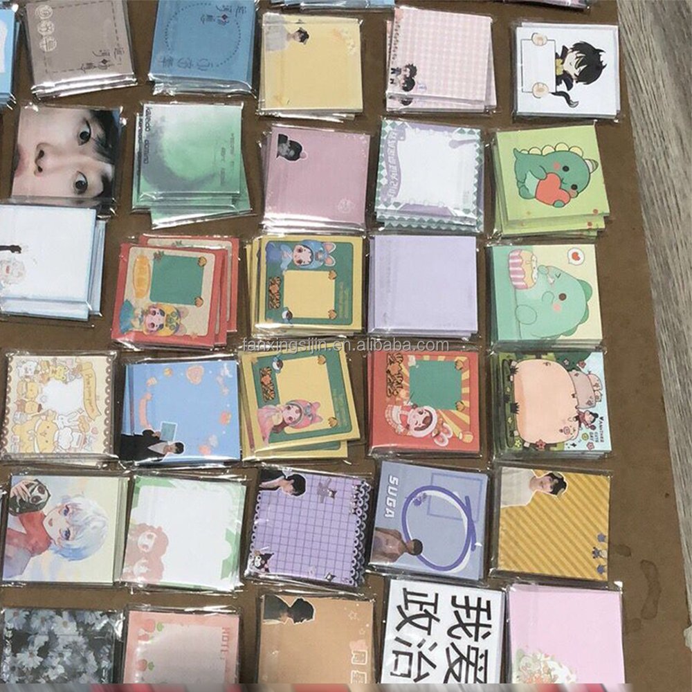 Kpop memo pad custom printed sticky note kawaii self-adhesive memo pad with logo notepad