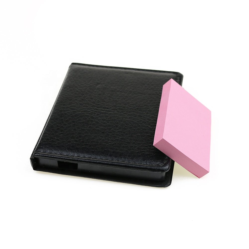 Promotional Memo Pallet Custom Sticky Note Set Desktop Sticky Note Pads with PU Leather Box