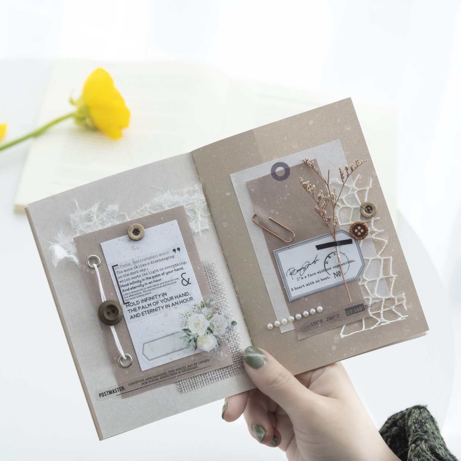 30 sheets/pack Handbook Paper Flower House Series Gentle Colour Texture Handbook Material