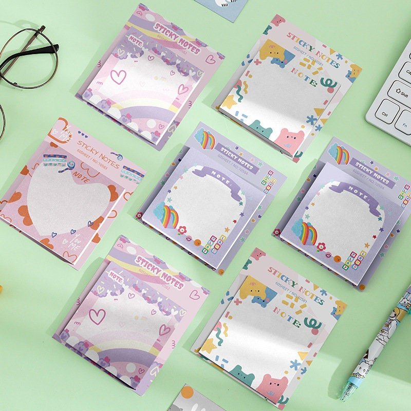 Note Pads Custom Logo Cute Memo Pad Notepad Mini Stationery Items Daily Planner Gradient Customer Sticky Notes