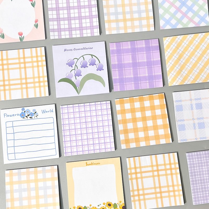 Wholesale sticker scrapbook stationery school supplies custom colors printed self-adhesive note kawaii memo pad planner notepad