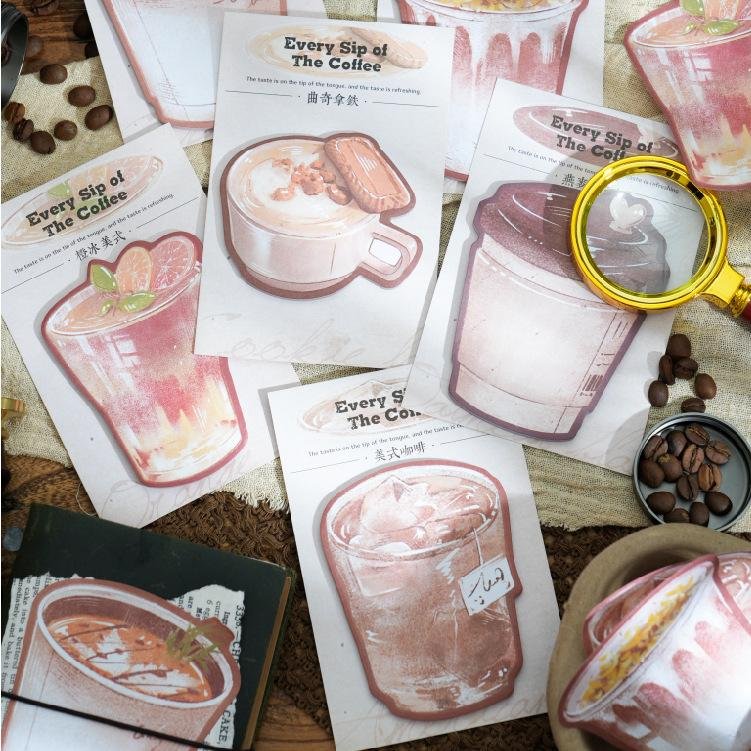 Creative Hand-painted Drinks Sticky Notes Self-adhesive Memo Pad Shaped Stickers Stationery Gifts Custom Sticky Notes With Logo