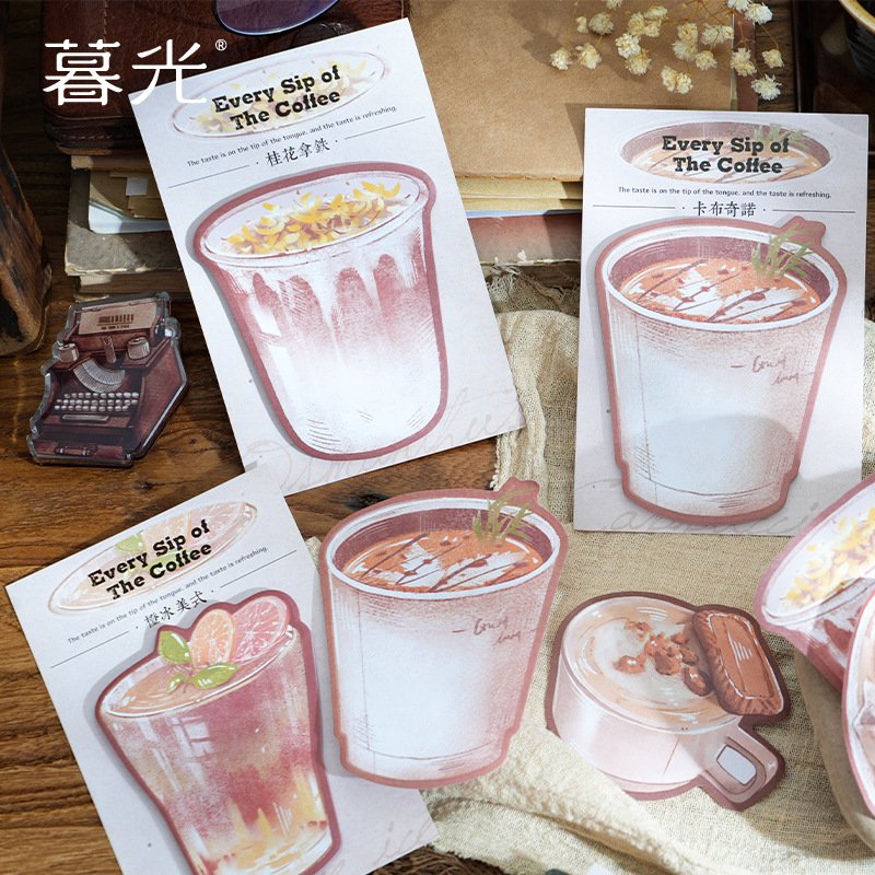 Creative Hand-painted Drinks Sticky Notes Self-adhesive Memo Pad Shaped Stickers Stationery Gifts Custom Sticky Notes With Logo