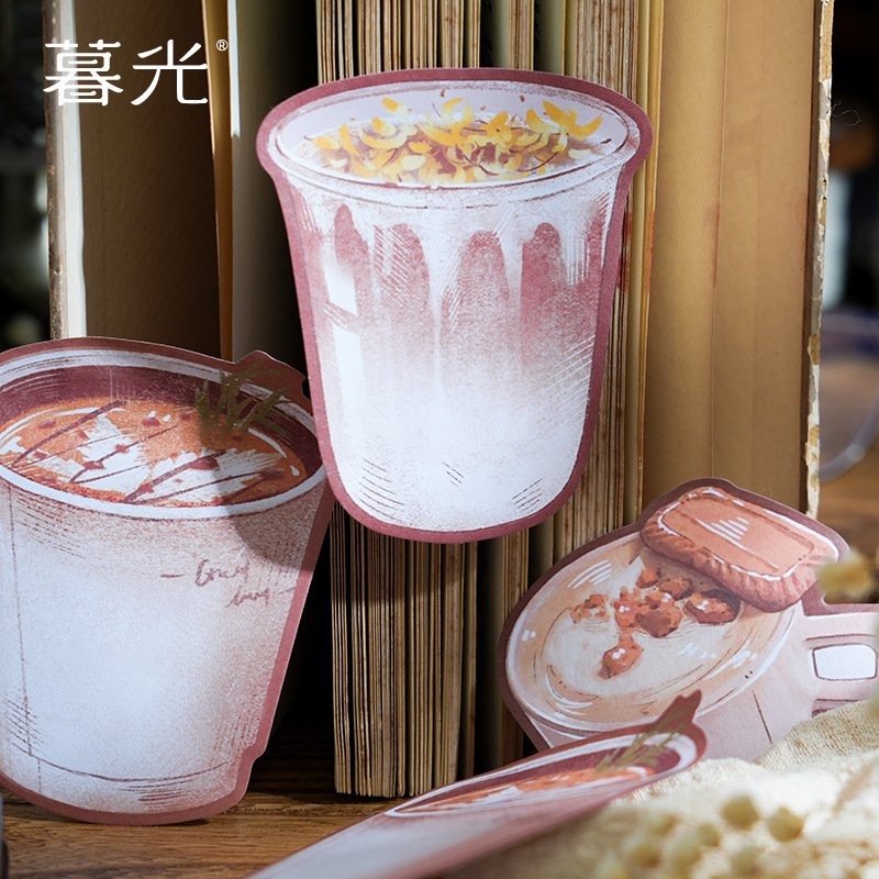 Creative Hand-painted Drinks Sticky Notes Self-adhesive Memo Pad Shaped Stickers Stationery Gifts Custom Sticky Notes With Logo