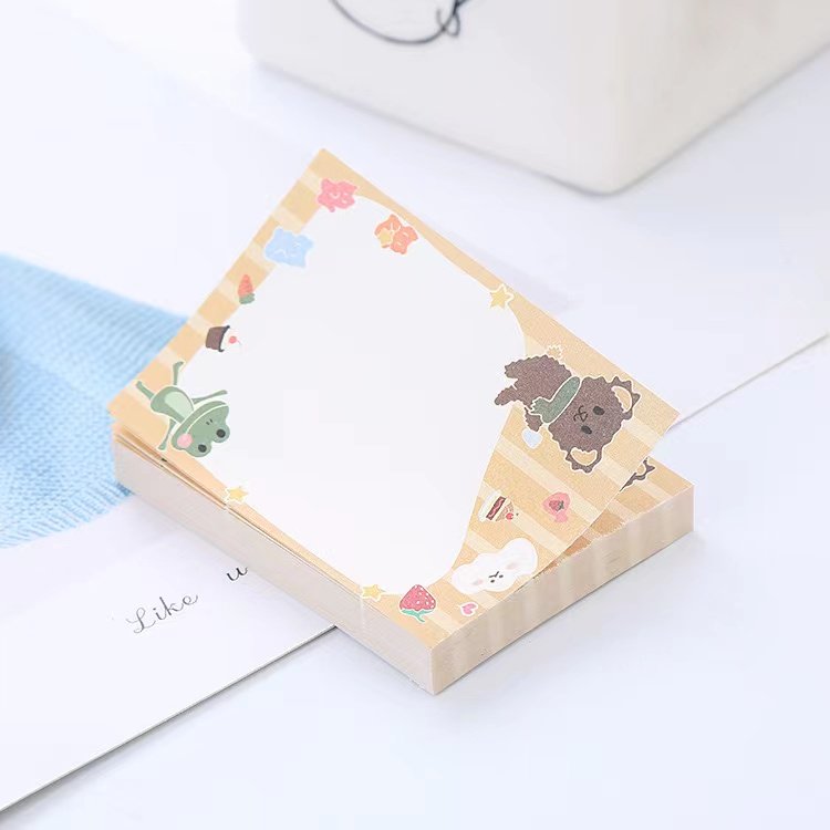 Creative cartoon bear notepad can be torn Student notepad Office stationery message pad