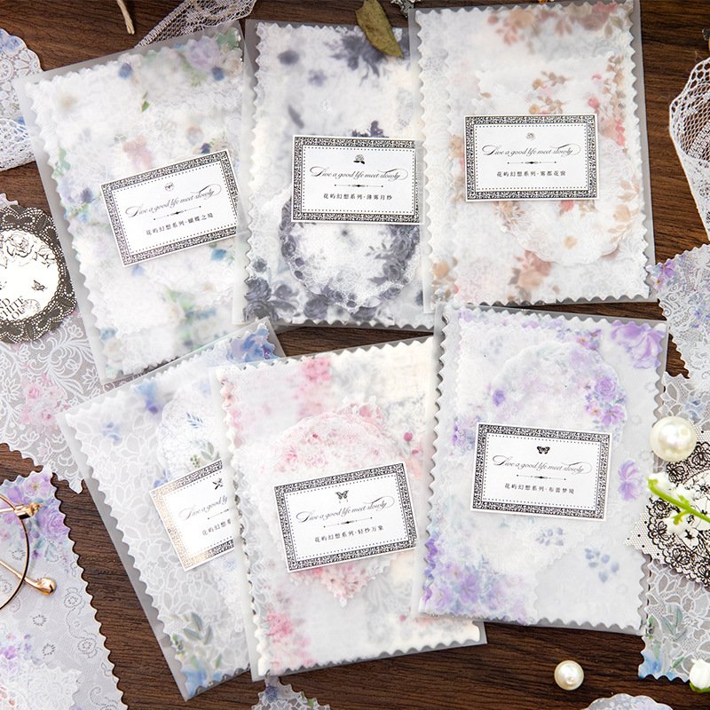 20pcs/pack Sample Data Huanyu Fantasy Series Retro Journal Material Message Base Collage 6Models