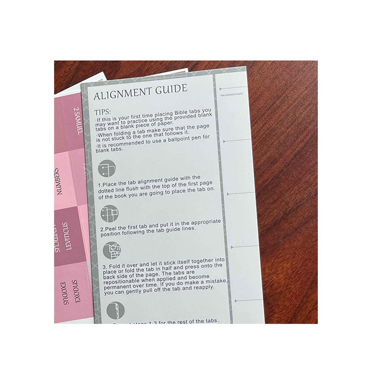 Free sample manufacturer custom popular design Laminated bible tabs with clearly printing for Bible study or journaling