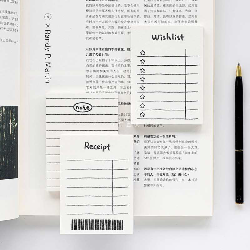 White Sticky Note Paper Daily Planner Punch Card Sticky Note Book