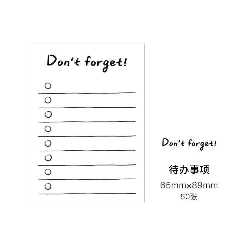 White Sticky Note Paper Daily Planner Punch Card Sticky Note Book