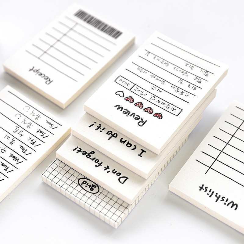 White Sticky Note Paper Daily Planner Punch Card Sticky Note Book