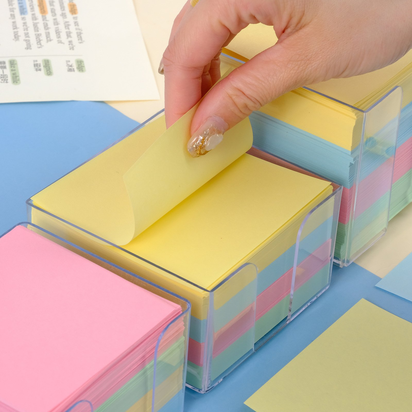 Customized Memo cube paper notepads sticky note with plastic memo holder