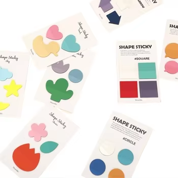 8pcs 4.8*2.87in Neat Edged Moderate Viscosity Creative Design Handwritten Account Note Paper Memo Pad school supplies
