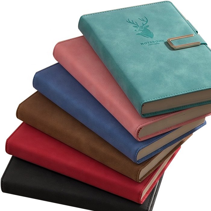 24 Hours Custom Offset Printing Thick Leather A5 Lined Journal Notebook With Pen