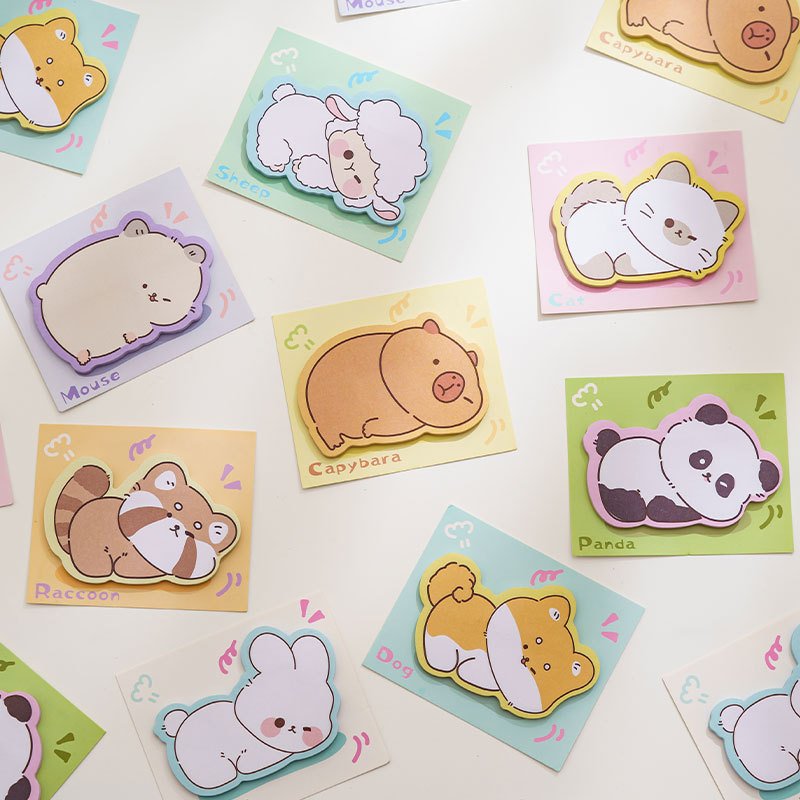 Cute Animal Sticky Notes Cute Cartoon Memo Pad Ins Kawaii Stationery Posted Tabs Its Memo Message Paper School Supplies