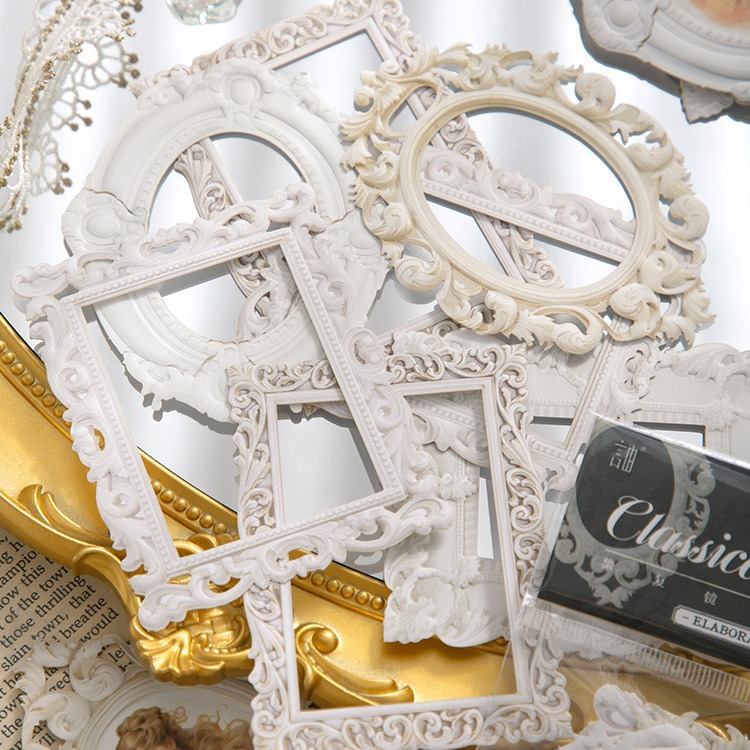 10pcs/pack collage card complex mirror language series embossed classical palace style handbook collage material