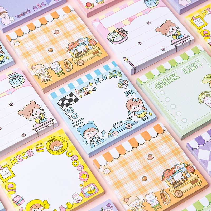 Wholesale cute Sticky Notes Student Label Paper Sticky Pads with Sticky Little Book Cute Sticky Notes