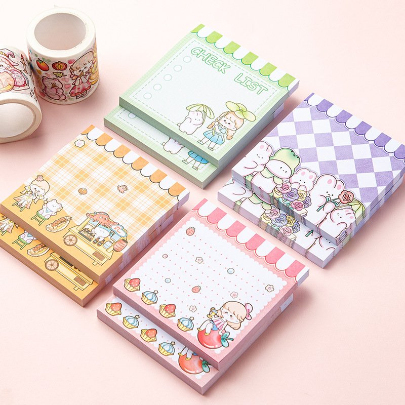 Wholesale cute Sticky Notes Student Label Paper Sticky Pads with Sticky Little Book Cute Sticky Notes
