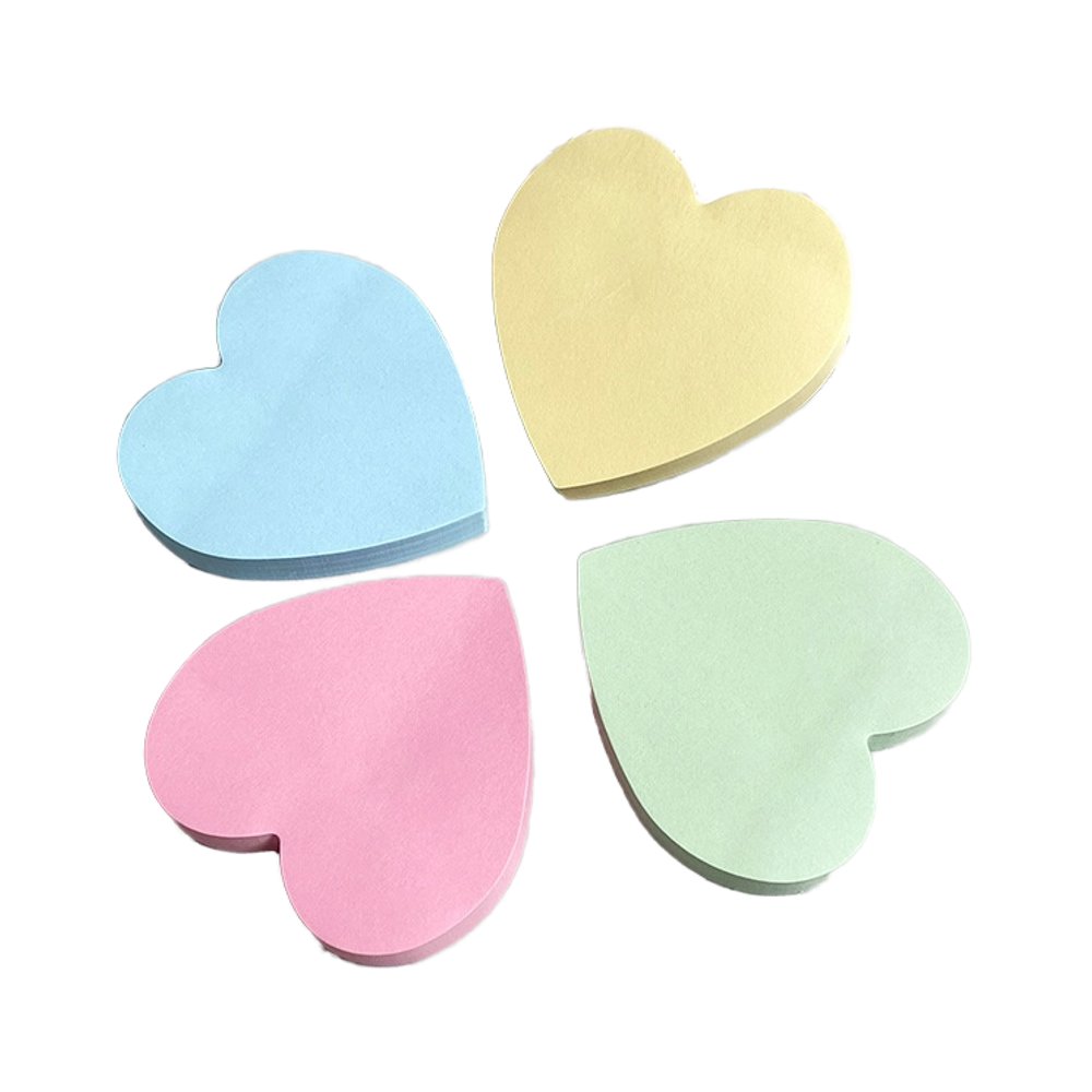Manufacturer Stock heart's Heart-Shaped Ins Note Paper Creative Message Preparation Self-Adhesive Notes Colorful