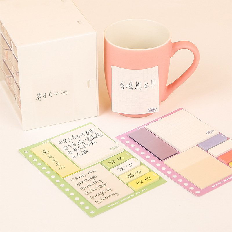 Creative combination Sticky notes A6 loose-leaf board student environmental stationery N times index sticker customization