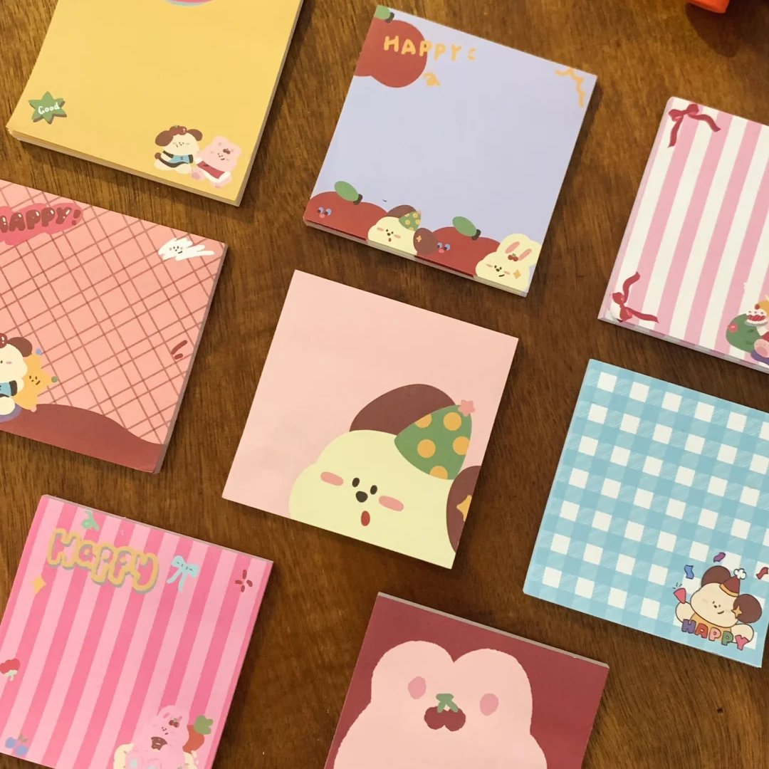 Custom Lined Manufacturers Notebook Cute Cartoon Style Student School Supplies Convenience Stickers Memo Pads Sticky Notes