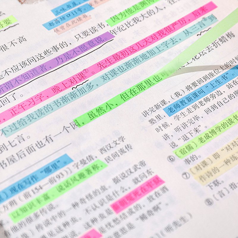 Thin Strip Index Stickers Classification Fluorescent Macaron Translucent Sticky Notes Hand Account Note Message Label