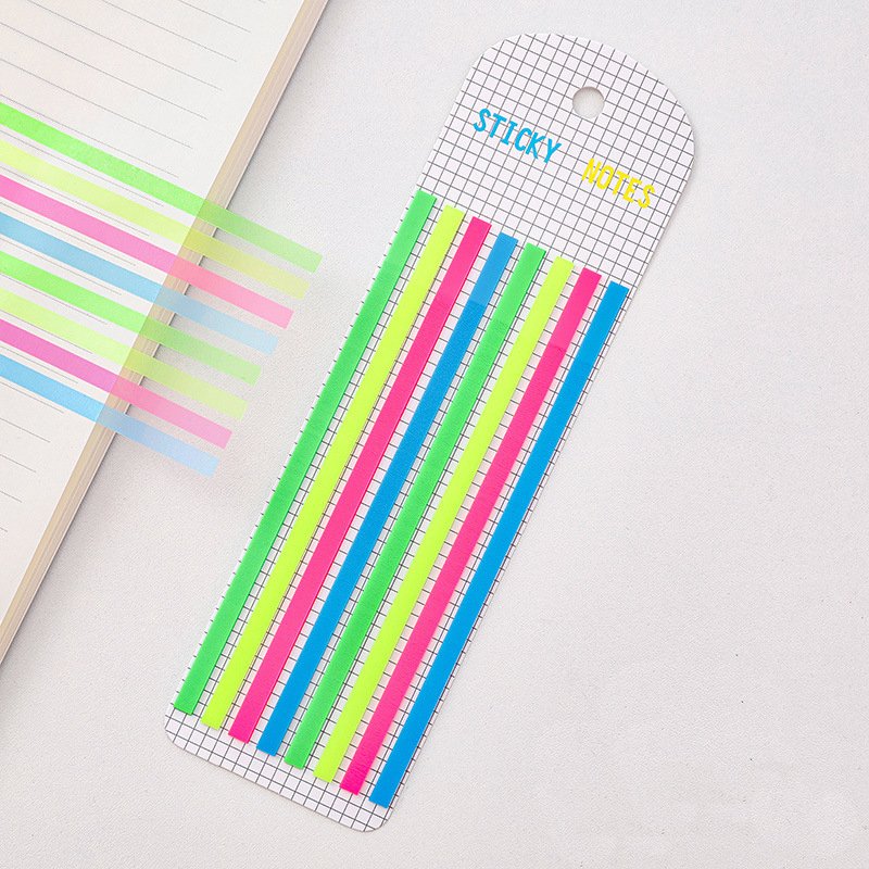 Thin Strip Index Stickers Classification Fluorescent Macaron Translucent Sticky Notes Hand Account Note Message Label