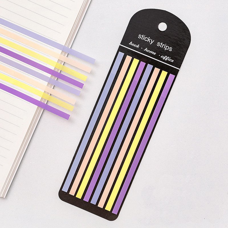 Thin Strip Index Stickers Classification Fluorescent Macaron Translucent Sticky Notes Hand Account Note Message Label
