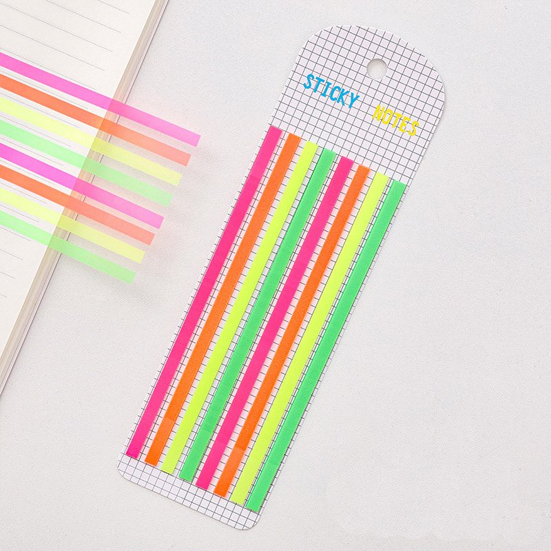 Thin Strip Index Stickers Classification Fluorescent Macaron Translucent Sticky Notes Hand Account Note Message Label