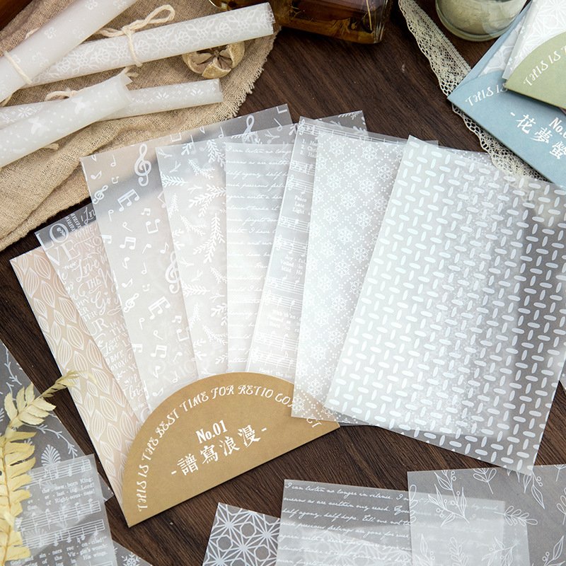 8sheets/pack material paper light time series literary and artistic small fresh handbook decorative materials 4 selection
