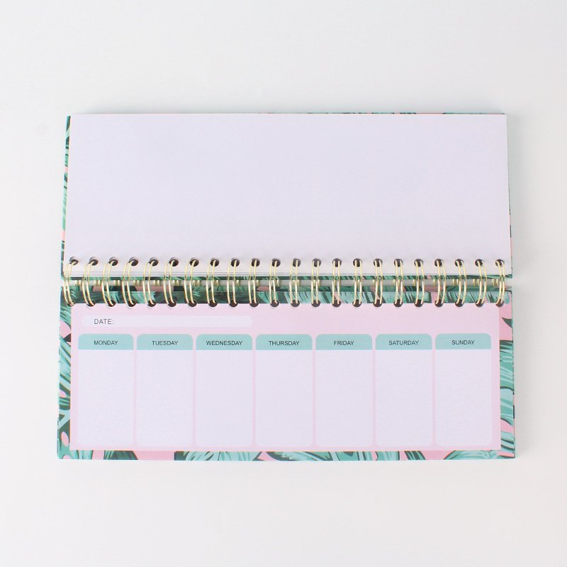 Tropical Plants Spiral Bound Undated Weekly Planner Pad Scheduler For Offices