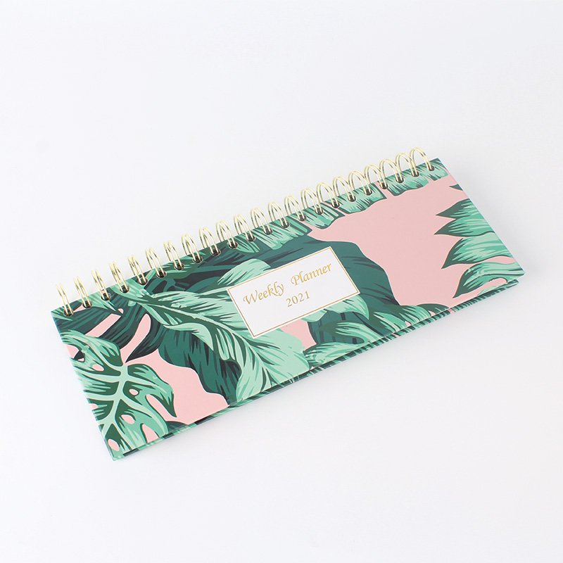 Tropical Plants Spiral Bound Undated Weekly Planner Pad Scheduler For Offices