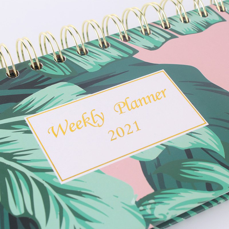 Tropical Plants Spiral Bound Undated Weekly Planner Pad Scheduler For Offices