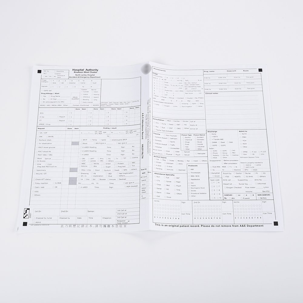 Long Bond Paper Professional Accident Emergency Record Printing Paper For Hospital Use