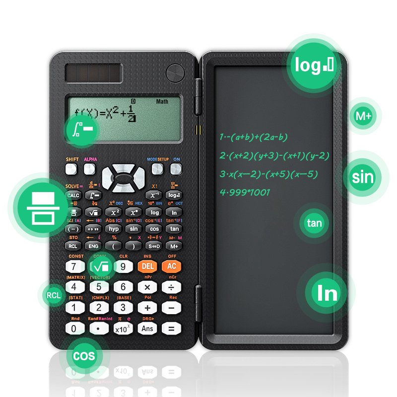 Digital Mini Science Calculator Writing Pad 16 Digit Lcd Display Scientific Calculator Drawing Tablet