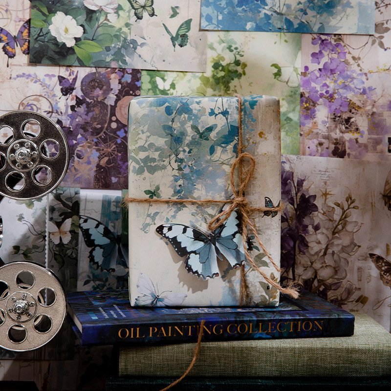 30pcs/pack Butterfly Secret Series Retro Butterfly Material Paper Creative Vintage Handbook Decoration Paper