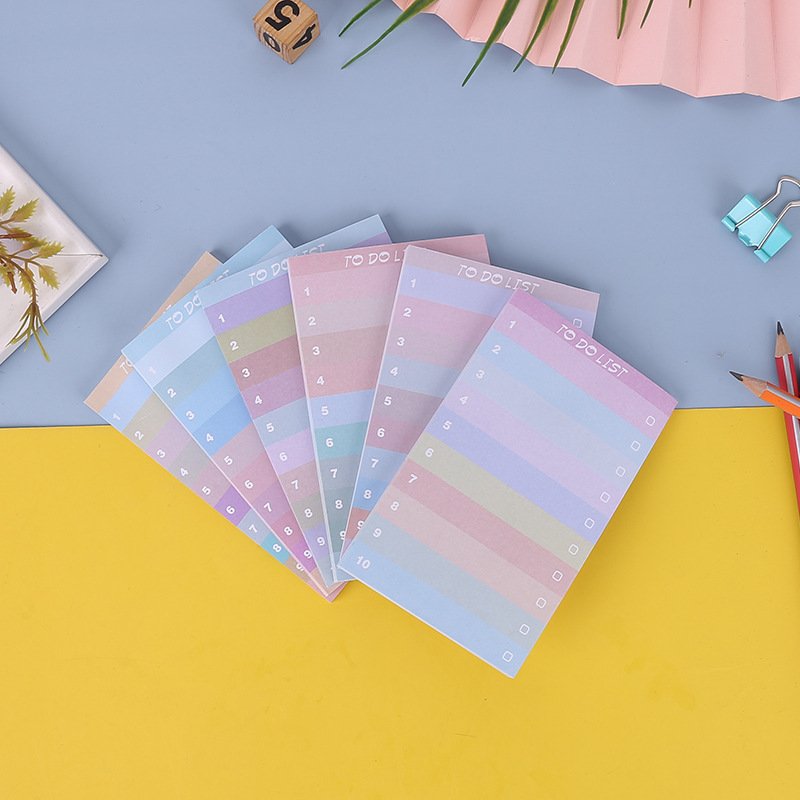Wholesale Multi-colored rainbow note pad Shopping planner Notepad Office Study To Do List note pads