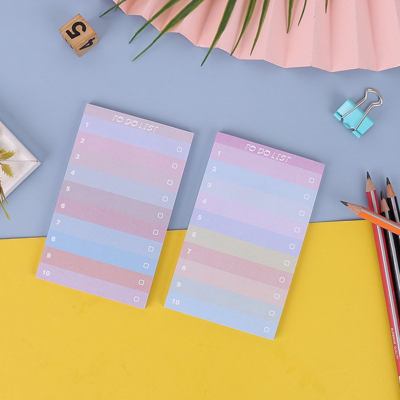 Wholesale Multi-colored rainbow note pad Shopping planner Notepad Office Study To Do List note pads