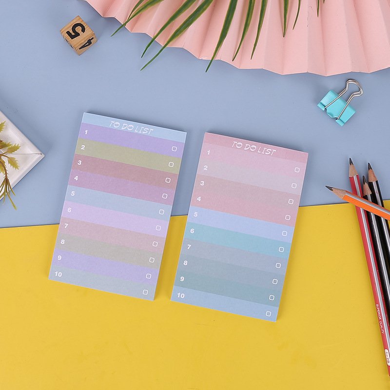 Wholesale Multi-colored rainbow note pad Shopping planner Notepad Office Study To Do List note pads
