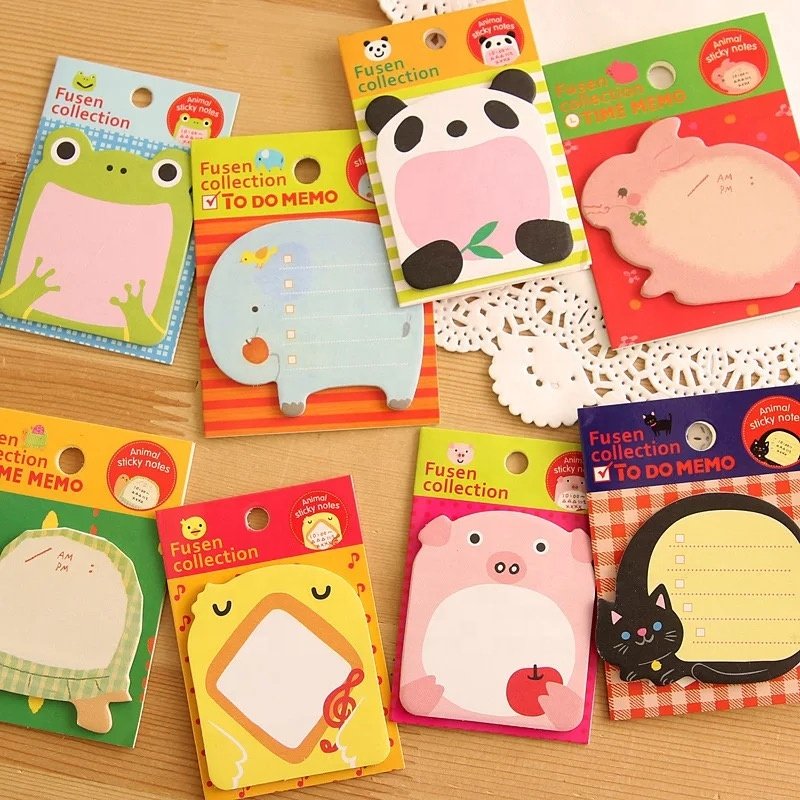 Animal series memo pads bookmark self adhesive sticker notes for school office supplies